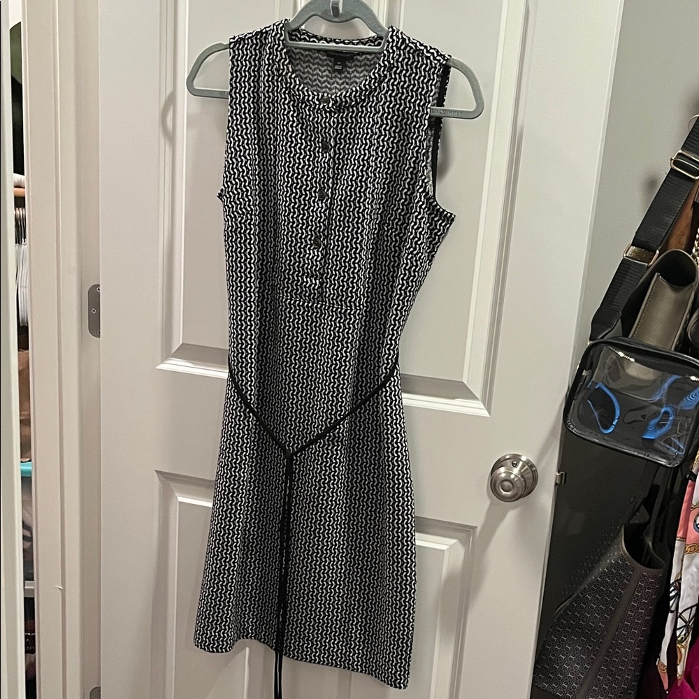 Ann Taylor Black and White Patterned Mini Dress